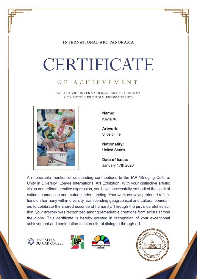 2026 IAP certificate, U.S. exhibitor